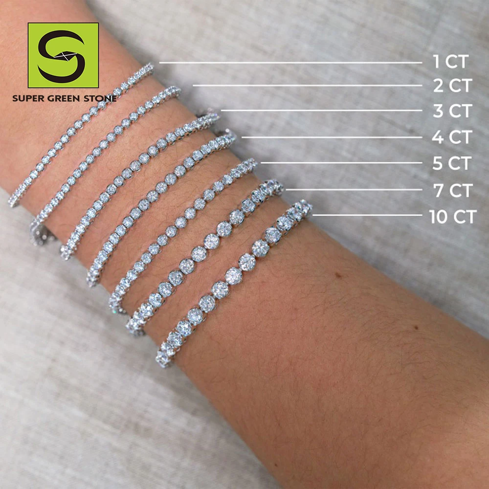 SuperGS SGSB002 Jewelry Couples Femme Horseshoe 18k Gold Plated Bracelets Women Girls Gift Hpht Lab Diamond Bangle Bracelet