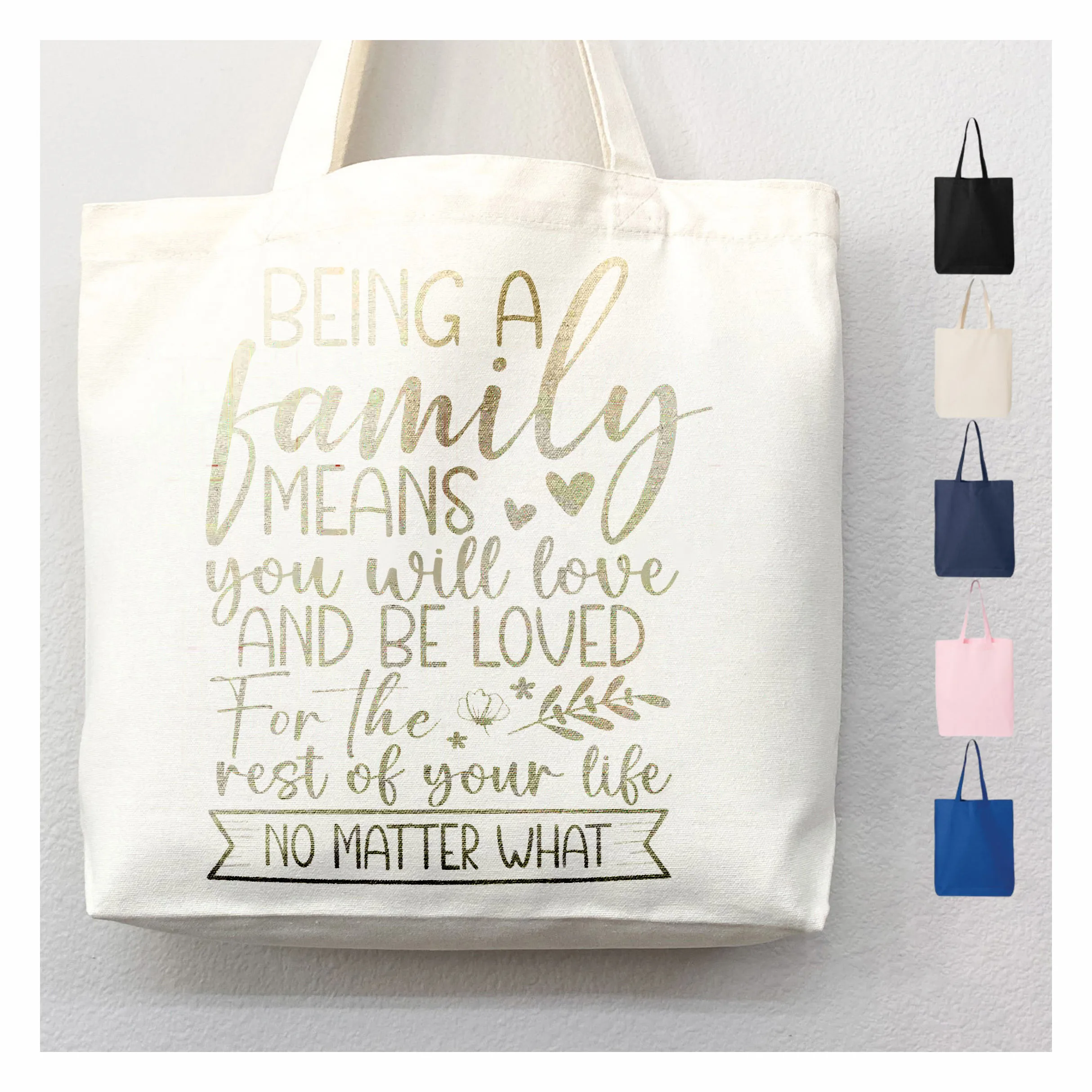 Wingtu New Calico Cotton Tote Bag Jewelry Shopping Bag Design Pattern Custom Shopping Bags For Business