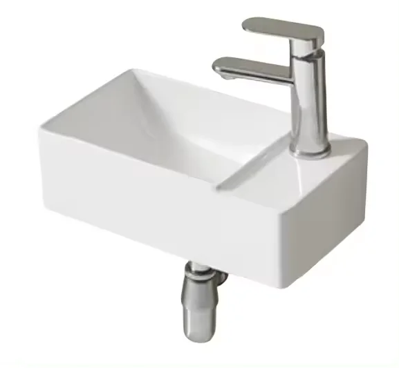 Small Size Mini Wall Mount Rectangular Bathroom Corner Ceramic Hand Wash Art Basin Sink