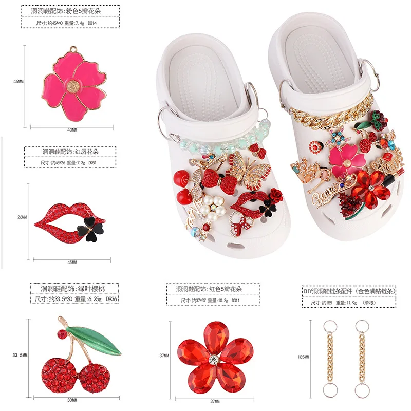 2023 DIY Hot sale high-class metal with diamonds croc shoe charms decoration accessories for acrylic diamond flat back charms