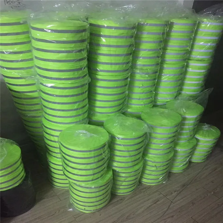 Светоотражающие ленты высокой интенсивности, оптовая продажа, флуоресцентная светоотражающая лента из полиэстера для одежды