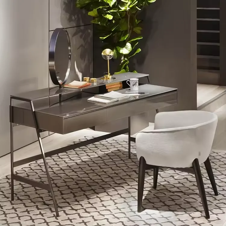 high quality dressing table grey modern style iron dressing table mirror hinges