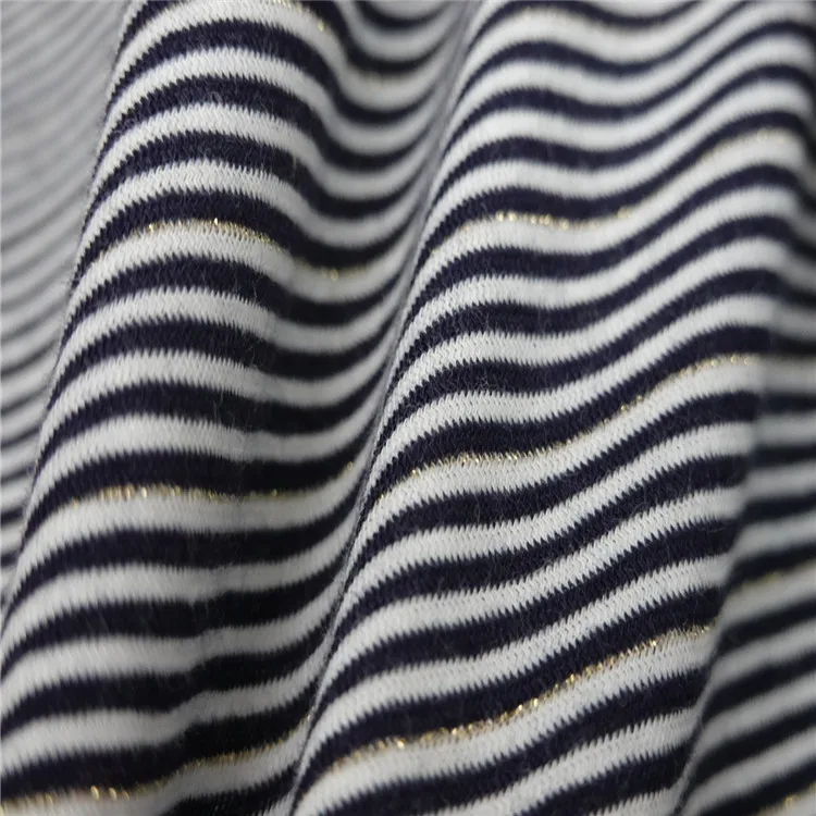 Хлопковая полосатая трикотажная ткань с