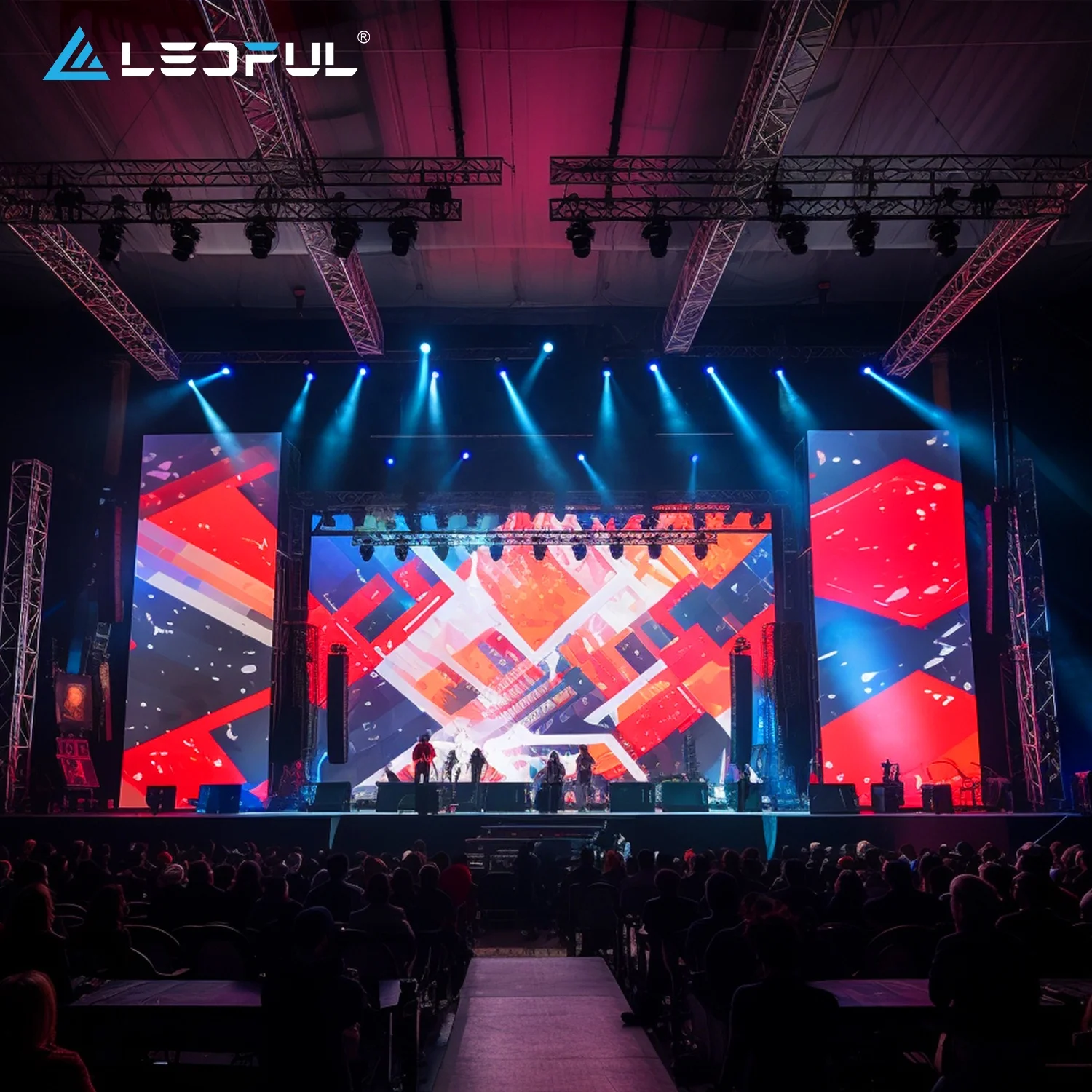 Easy Servicing Front Maintenance Fashion Shows Seamless Screens Curved Rental LED Screen Display Wall