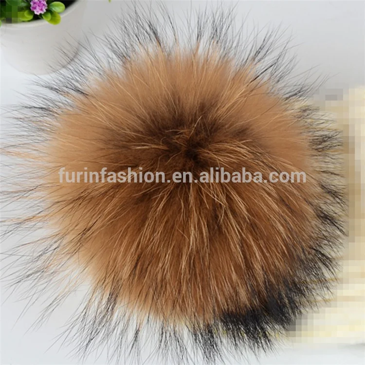 2021 оптовая продажа 18 см большие пушистые съемные помпоны из меха енота для сумок шляп или автомобильных брелоков
