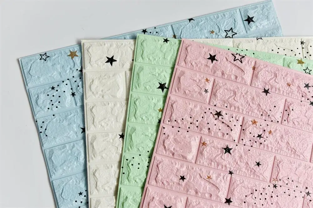 3d XPE foam wallpaper brick  mixed-colors home decor self-adhesive pe foam wall panel