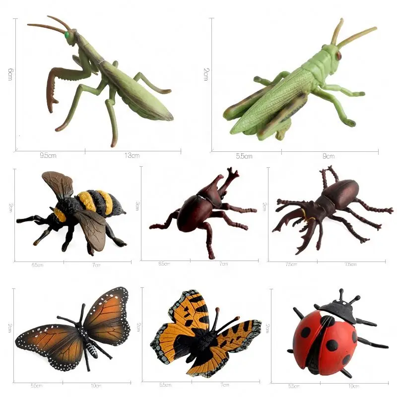 Plastic Insects Figures Realistic Insects Bugs Model Animal Toys Simulation Insect World Model Butterfly Spider Ladybug Mantis