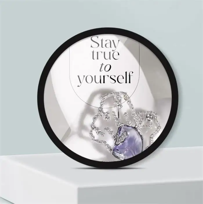 Can be customized 23.6 inch circular digital sign advertising machine metal material for beauty salon cosmetics touch display