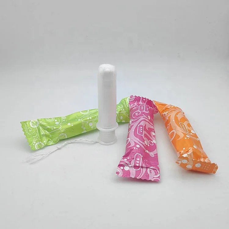 100% natural cotton tampon disposable applicator tampon private brand organic tampon