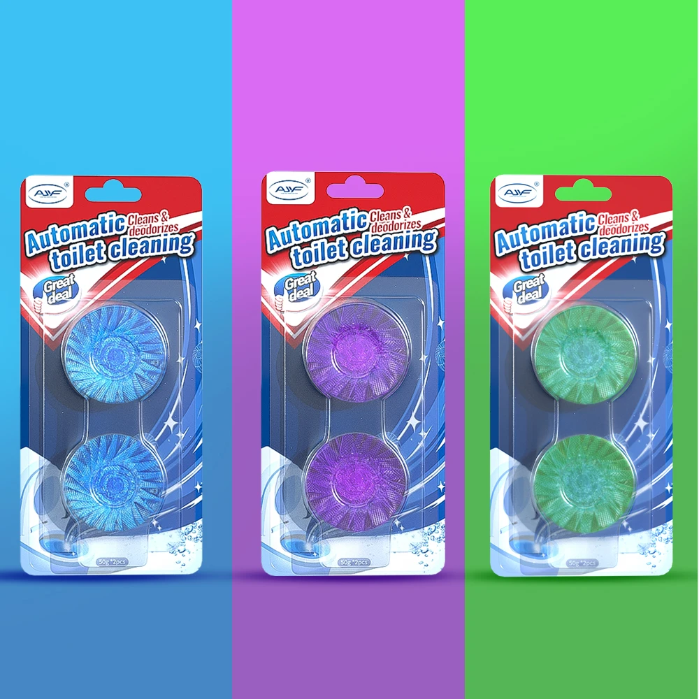 2PK 300 Flushes Cleaning Automatially Toilet Bathroom Cleaner Block 600 Flushes Toilet Rim Block