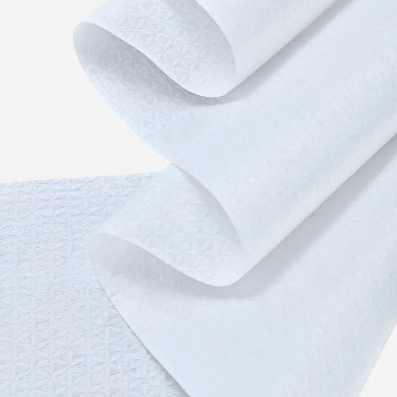 China Manufacturer Poly Spunlace Nonwoven Fabric for Disposable Dry Towel Raw Material