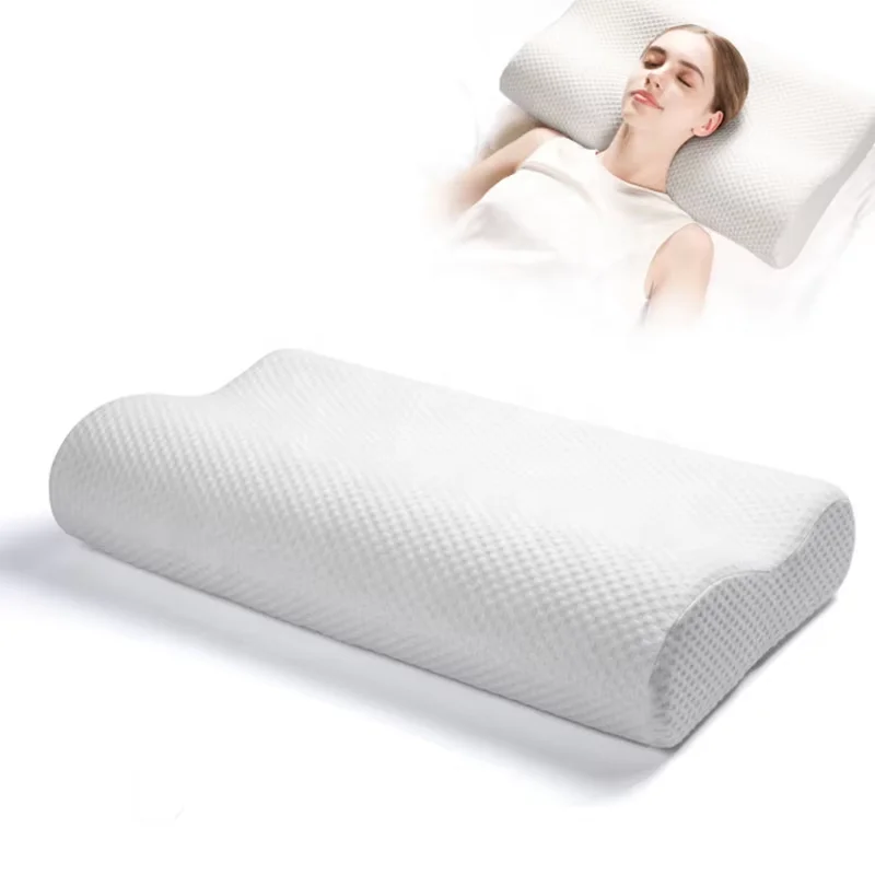 Custom Bed Sleep Factory Embroidery Orthopedic Memory Foam Contour King Size Pillow with OEKO-TEX 200TC Neck Features