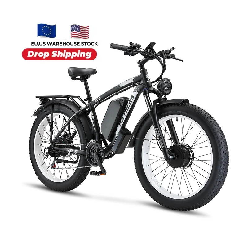 US EU warehouse  fast delivery 26 inch dual motor 23ah  fat tire mtb electric bike 2000W