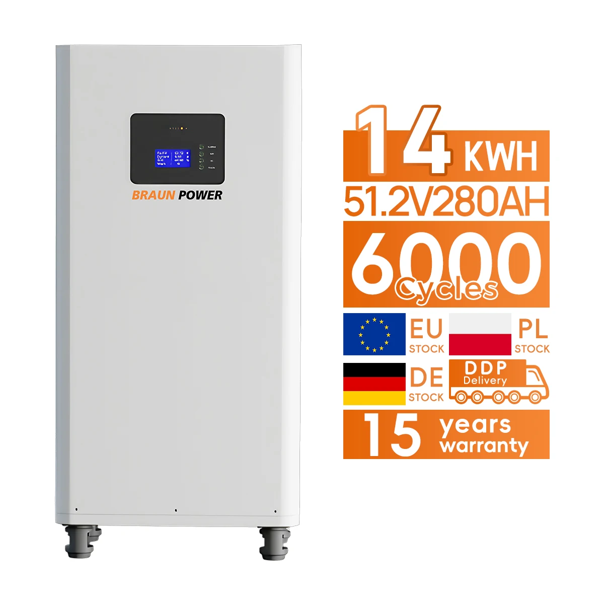 Батарейный блок для хранения солнечной энергии 16S 3 2 V 48V 51 280Ah 304Ah 306Ah 320Ah 200A BMS LiFePO4