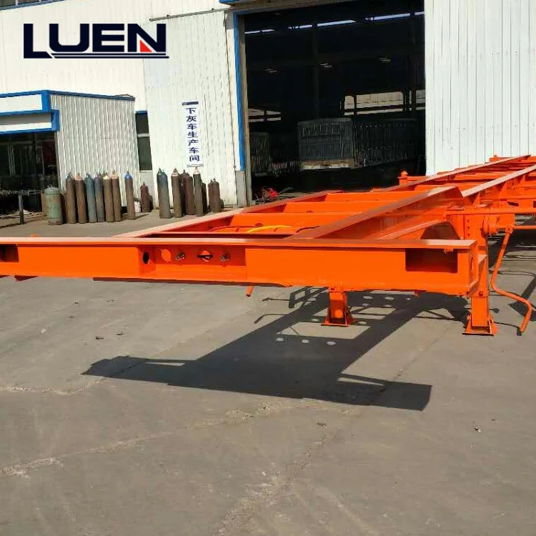 LUEN 2 3 Axles 20ft 40ft shipping Container Transport gooseneck skeleton Container Chassis Semi Truck Trailer