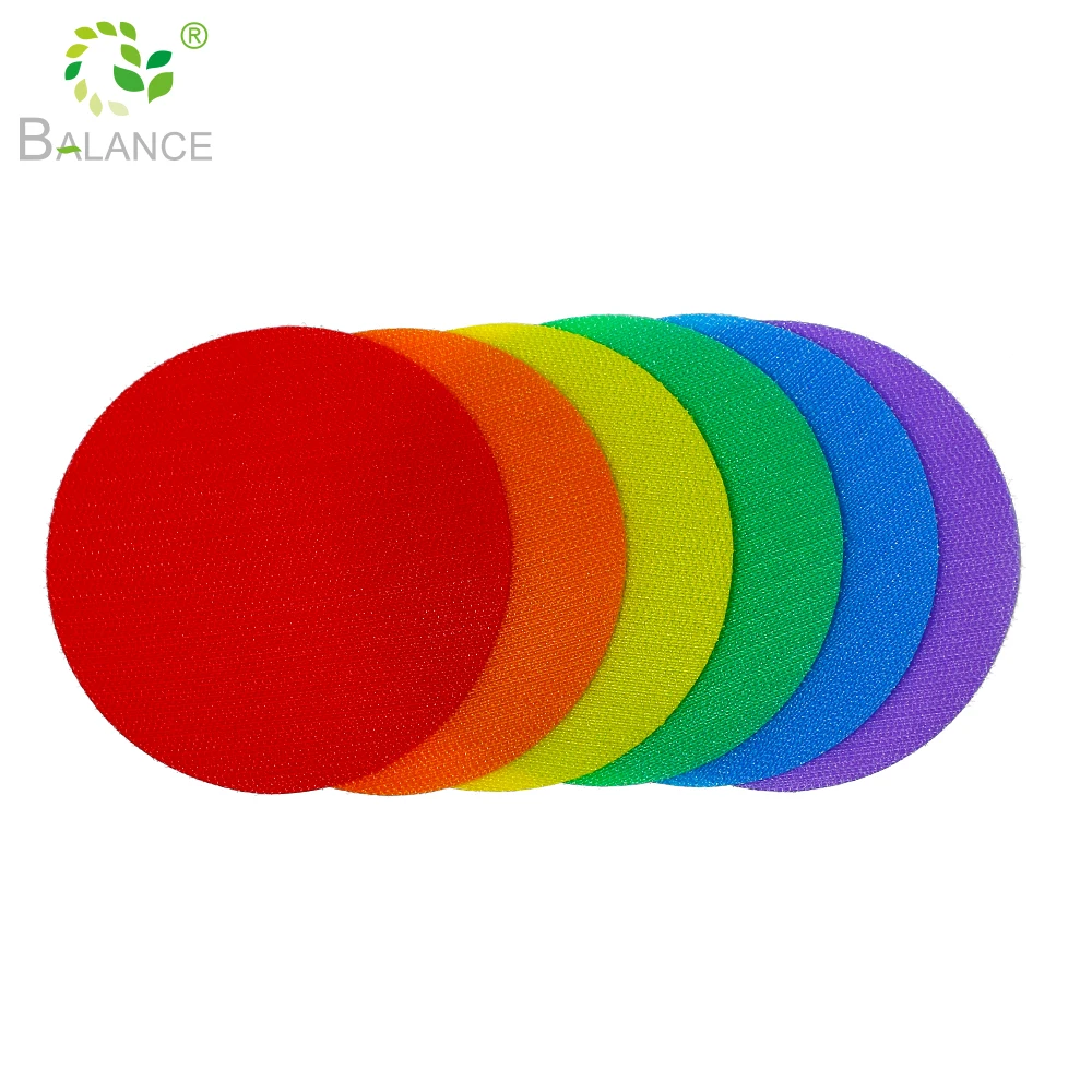 Новый продукт Amazon, нейлоновый крючок и петля, 5 цветов * 6 шт., напольные круглые ковровые маркеры, сидячие точки для класса