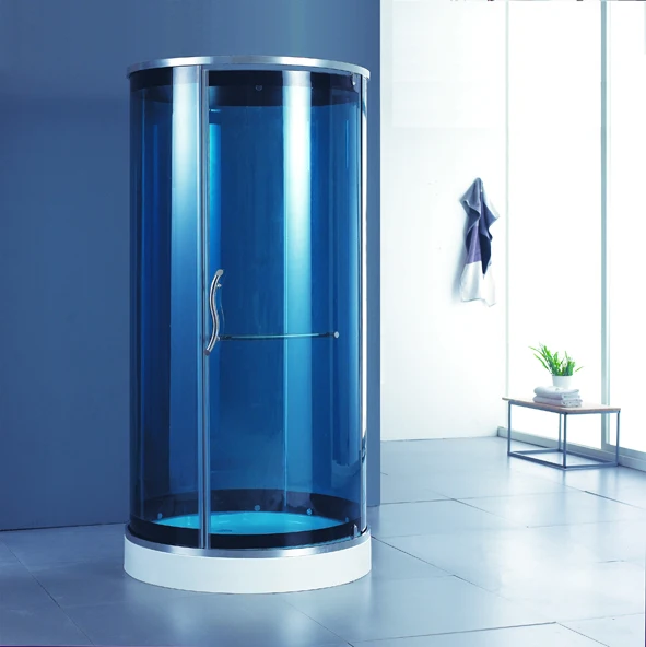KK8002 Round Hinged Blue Glass Shower Cabin Price