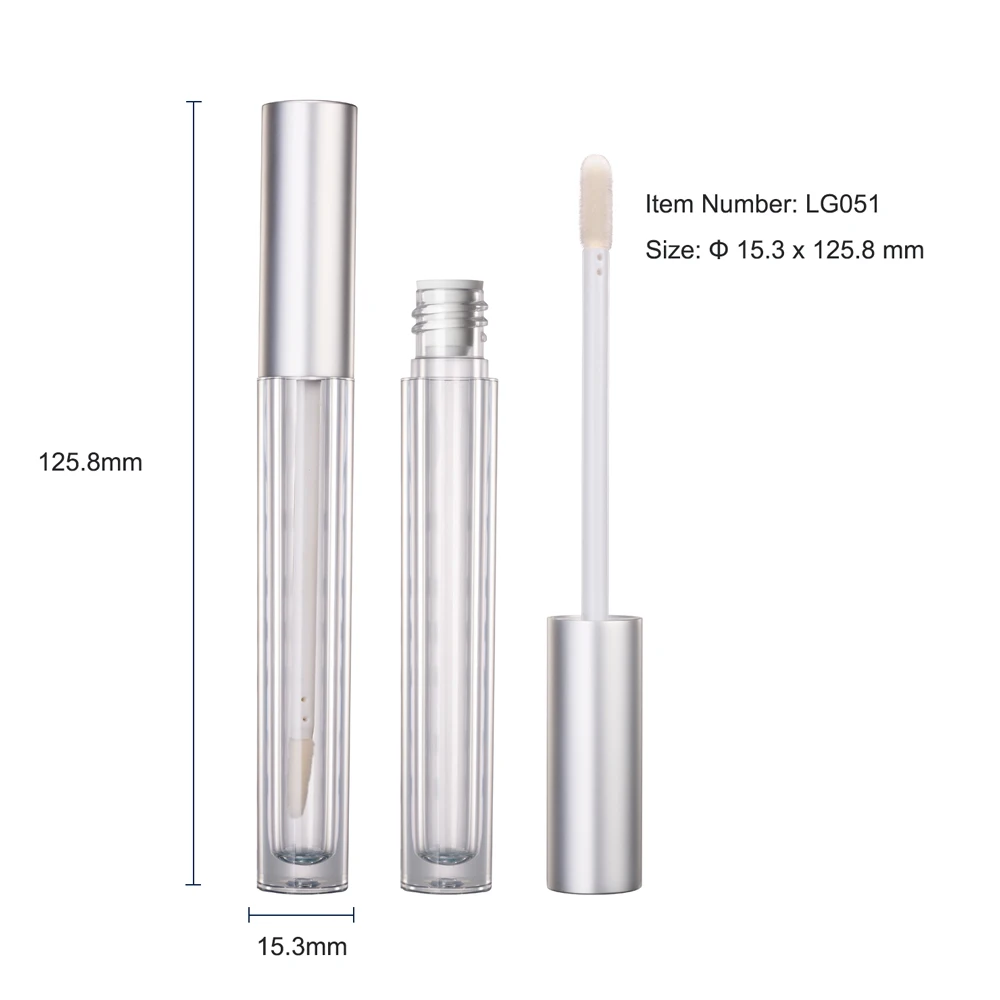 HUIHO Wholesale Personalized Transparent 6ml Clear Lip Gloss Container Cosmetic Packaging Acrylic Bottle Empty Lip Gloss Tubes