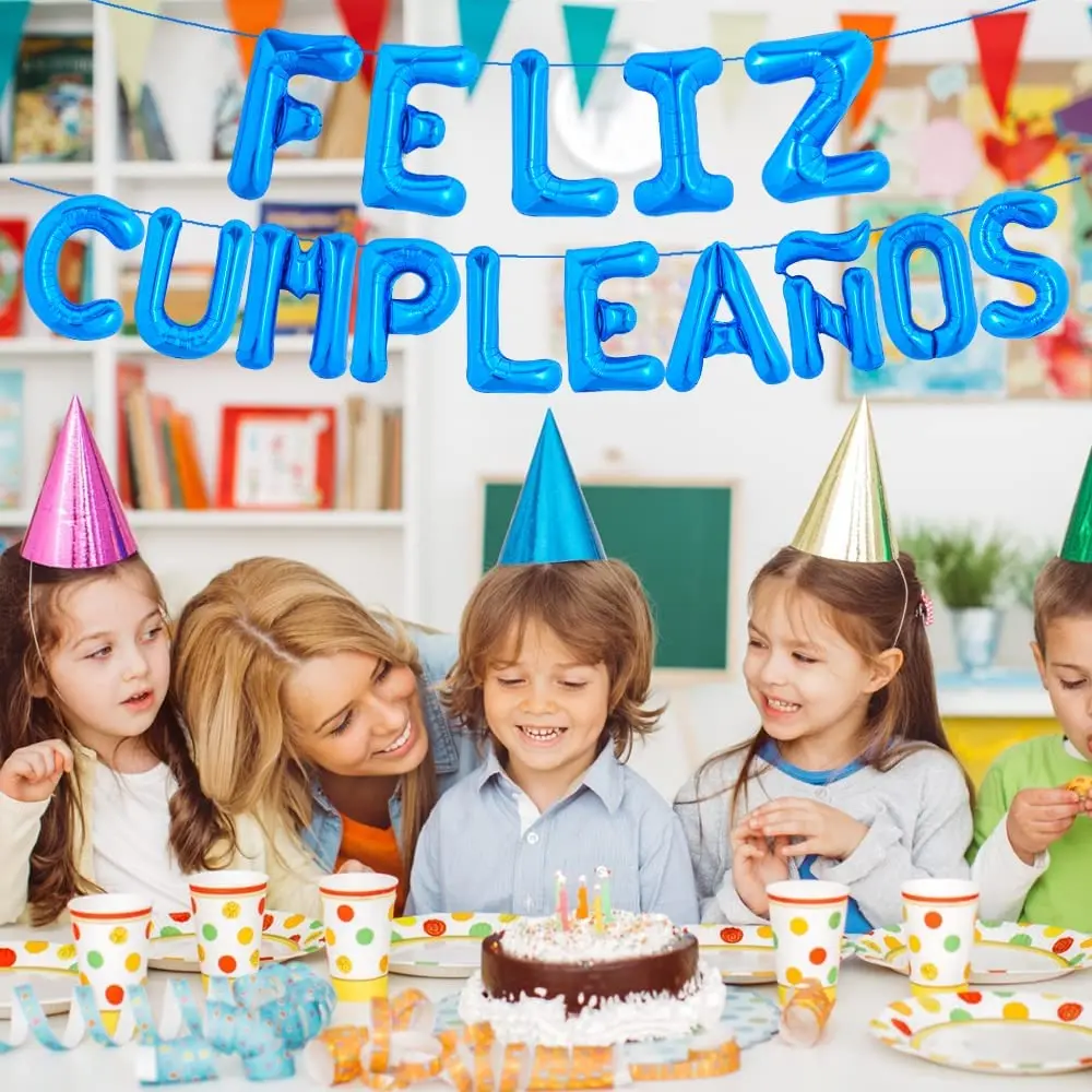 Испанские воздушные шары с надписью Feliz Cumpleanos украшения для дня рождения вечеринки
