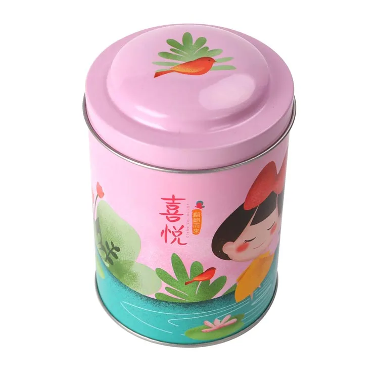 Роскошные чайные банки поставщик из Китая пустая металлическая чайная банка для круглого чая жестяная канистра многоцветная коробка
