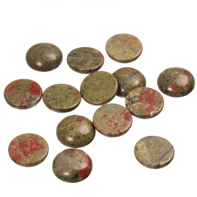 18*25mm Oval Cut Smooth Natural Unakite Inlay Cabochons