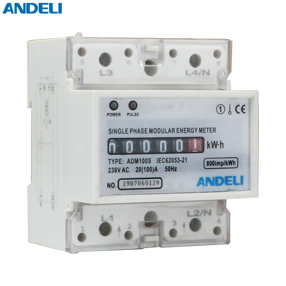 ADM100S KWH single phase digital energy meter 1.5-6A ANDELI