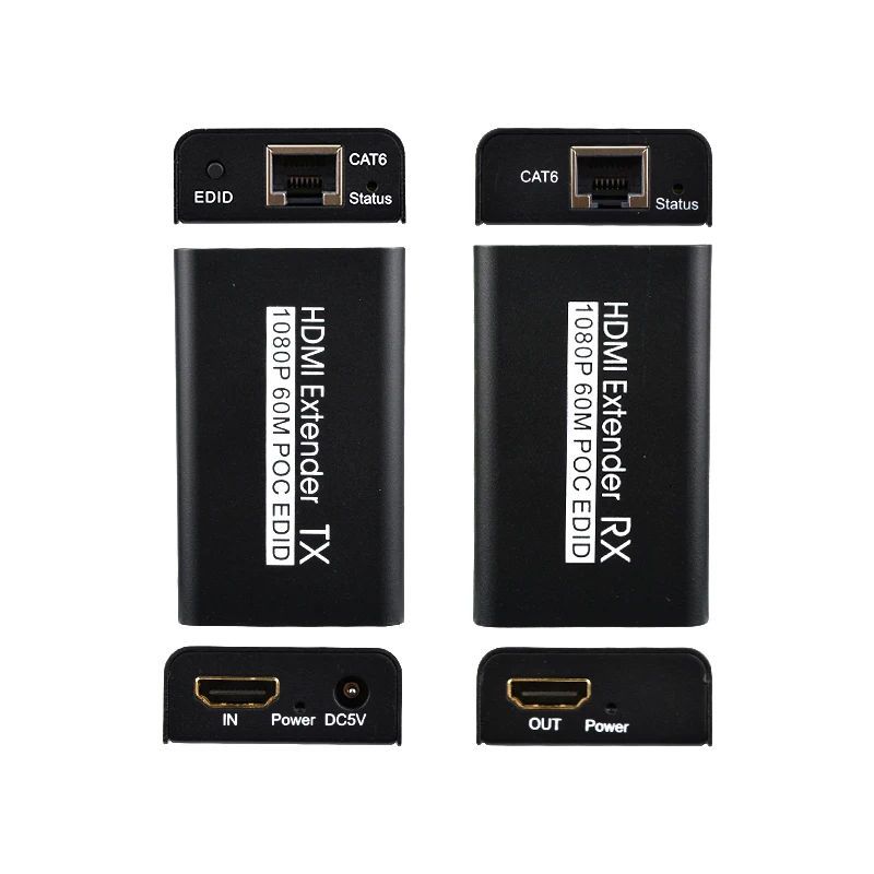 hdmi transmitter 50m hdmi extender 1080P 4k hdmi extender over cat6 with POC EDID