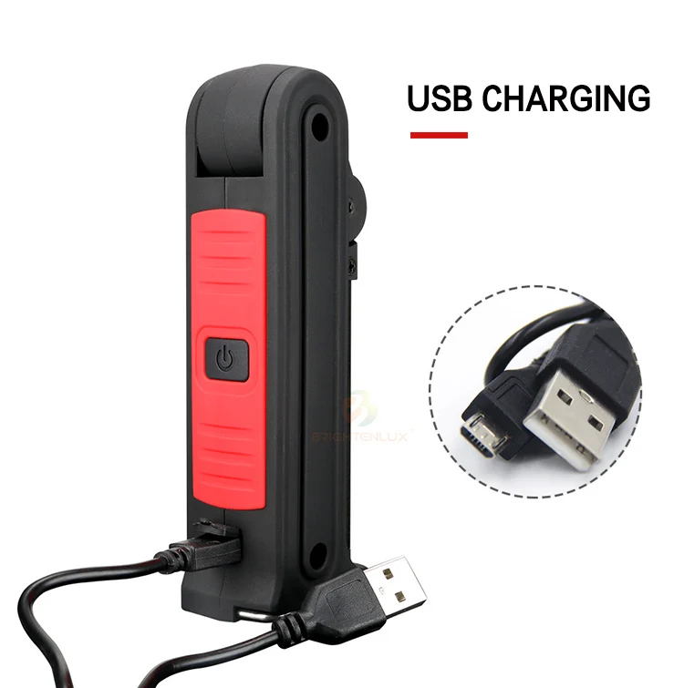 Brightenlux Powered 300Lm Slim Usb Inspection Light With Magnetic Base, Magnetic Portable Working Lamp Cob Led Work Light Magnet