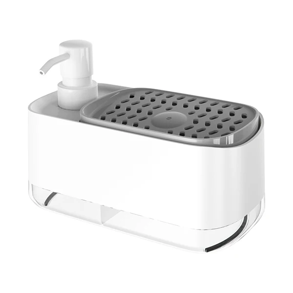New arrival Instant Refill Durable Rustproof manual Soap Dispenser Sponge Holder 2 in 1