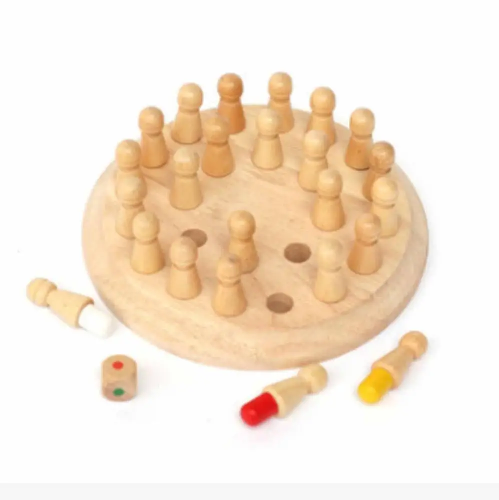 Hotsale Kids Wooden Memory Match Stick Chess Game Fun Block Board Game Educational Color Cognitive Ability Toy For Children