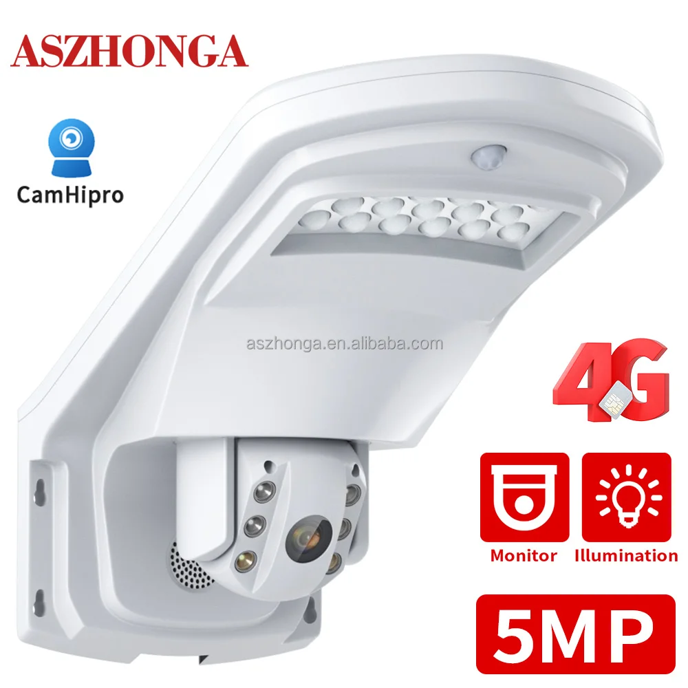 3G 4G SIM Card 5MP  Floodlight IP Camera Wireless Home Security 5X Optical Zoom PTZ HD CCTV Outdoor Surveillance Cam CamHi