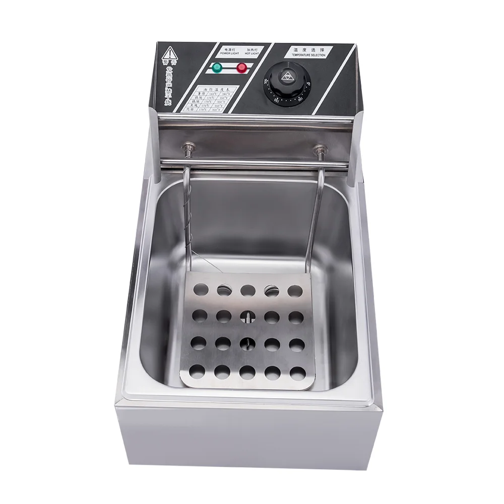 Professional 6L Kitchen Commercial Electric Chicken Wing Deep Fryers French Fries Fryer Machine with Temperature Control