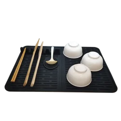 GOURMAID Hot Sales Silicone Draining Mat Silicone Placemat Dish Drying Mat