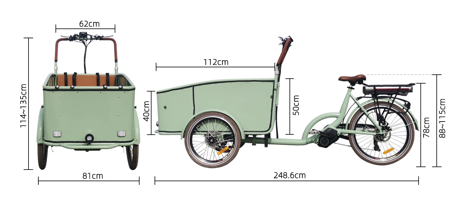 New Design Wholesale Front Loading Family Long Tail mid drive Cargo E Bike Cargo Bike For Sale Bakfiets