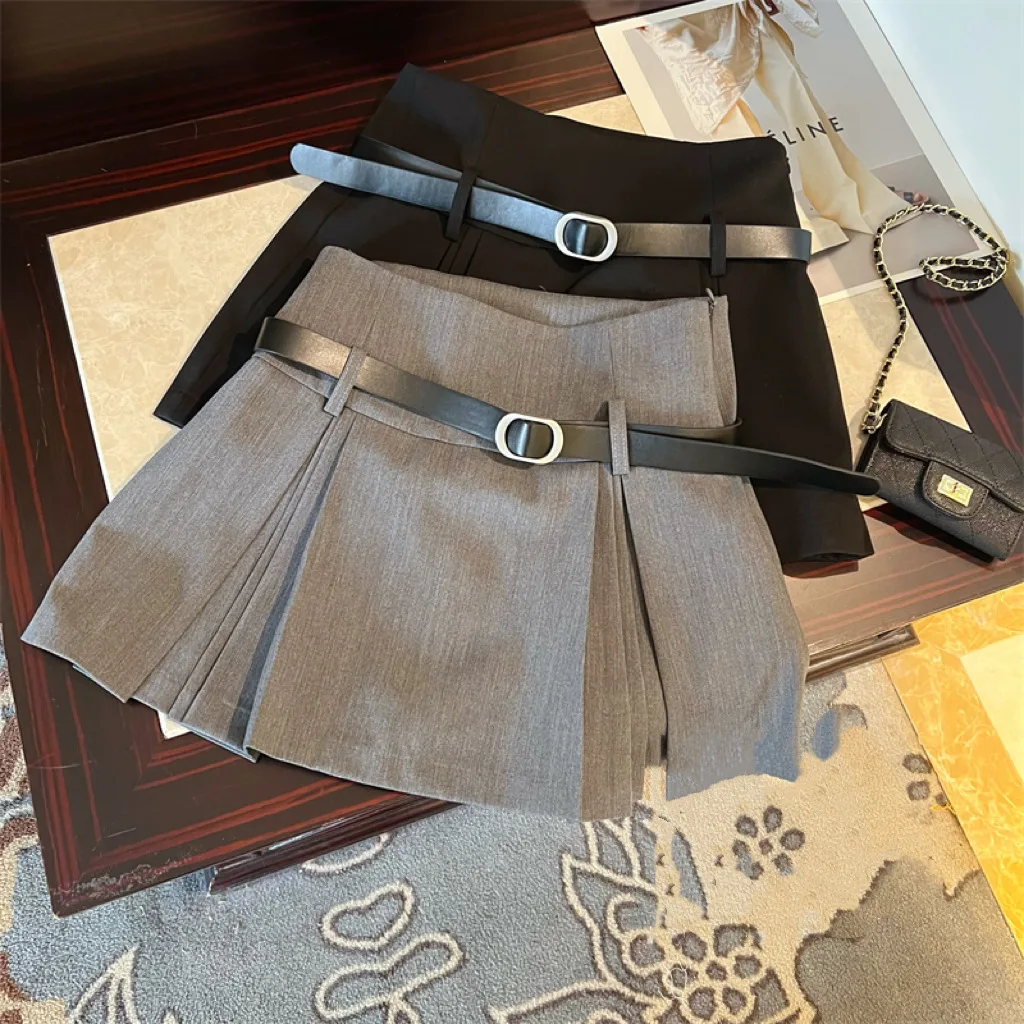 fashion wholesale big girls solid gray black skirts clothing A line S44