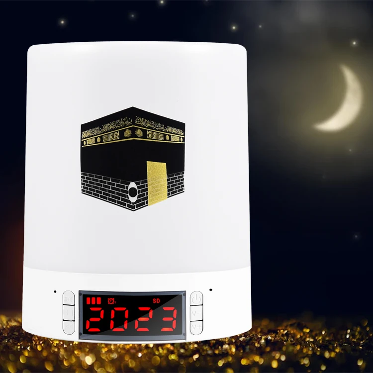Ramadan gift Factory Price LED Display Touch Lamp Quran Player Speaker For Muslim Learn Quran With Azan Clock