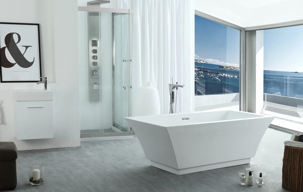 Chrome Gold Matt Black White Tub Filler Freestanding Bathtub Faucet Shower Mixer