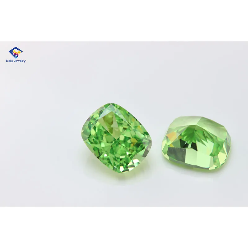 Keliji прямые продажи с завода высокое качество L-зеленый 8x10 CZ кубический цирконий для изготовления ювелирных