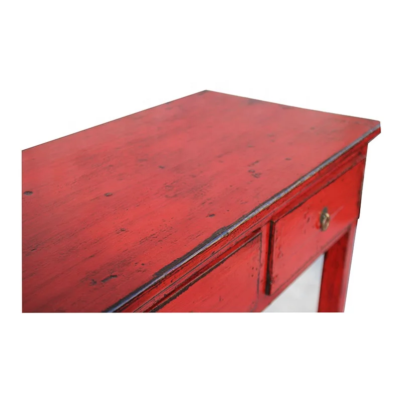 Chinese antique wooden hand painted drawers study desk office table