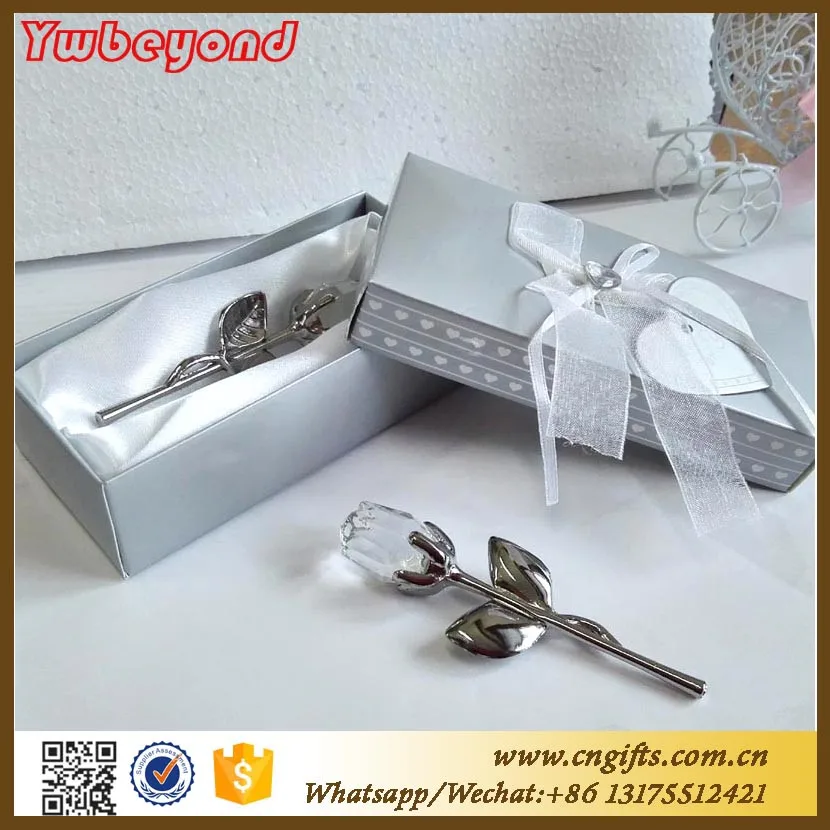 Ywbeyond door gift wedding ideas Choice Crystal Rose with  long stem decoration crystal wedding return gifts