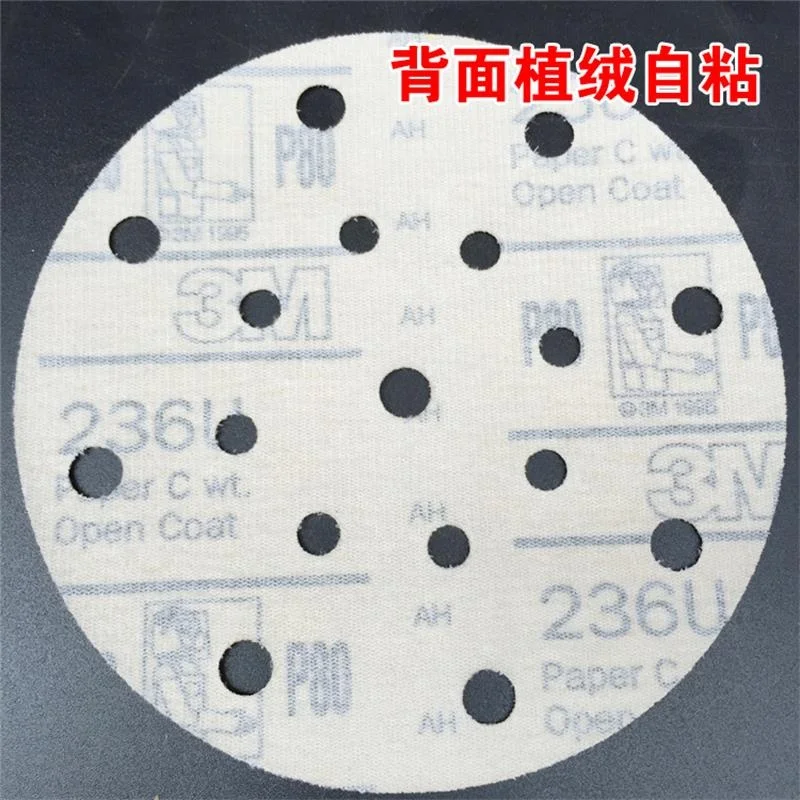 100 Pieces Of 3m 6 Inch 17-hole Sandpaper Car Putty Grinder Round Flocking 150mm