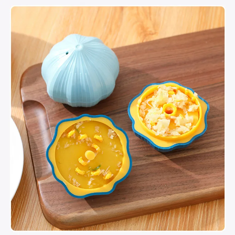 Household manual chili ginger garlic grinder Navy blue/light blue/white A garlic press Kitchen Garlic Mash Mashing Machine