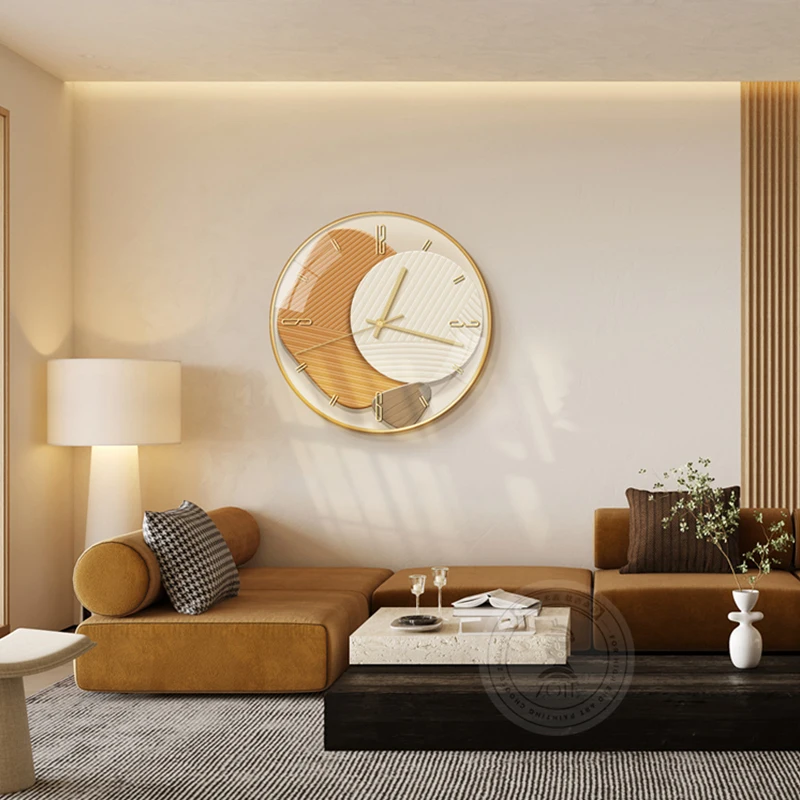 Modern Minimalism Living room Clock Hanging Wabi-sabi Design Restaurant Creative Art Circular Clock Still Life Home Decoration