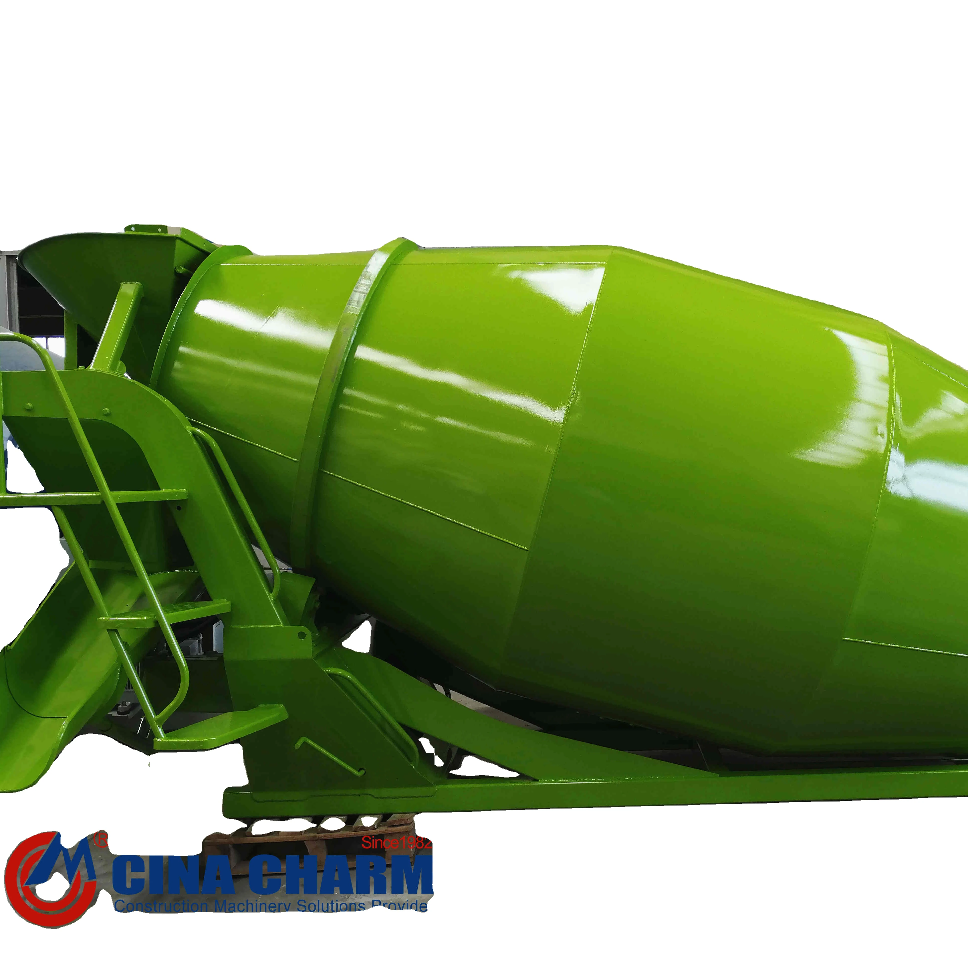 Factory manufacturing 3.0 Cubic Meters Capacity Used Flatbed Trailer Mobile Concrete Mixer Tank For Sale