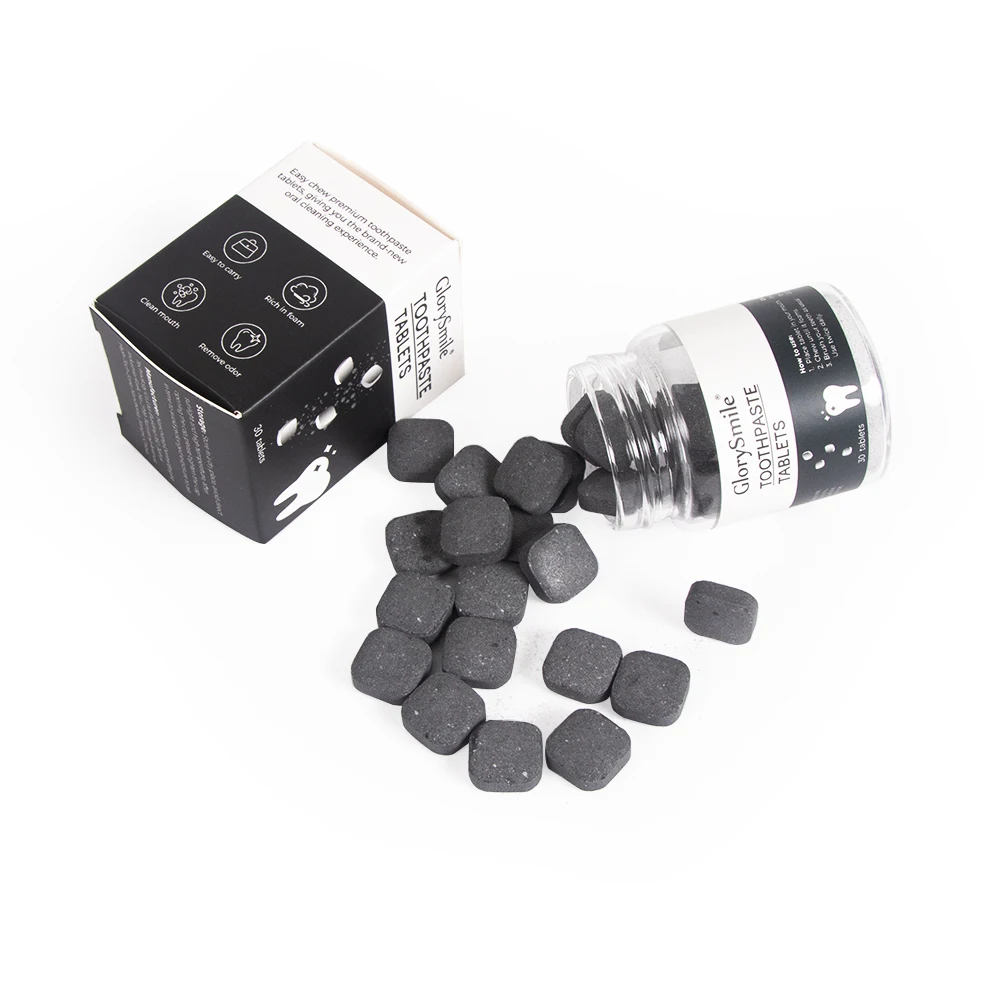 Natural Toothpaste Tablets Charcoal Whitening Teeth 60 Pcs Soild Toothpaste Halal Certified