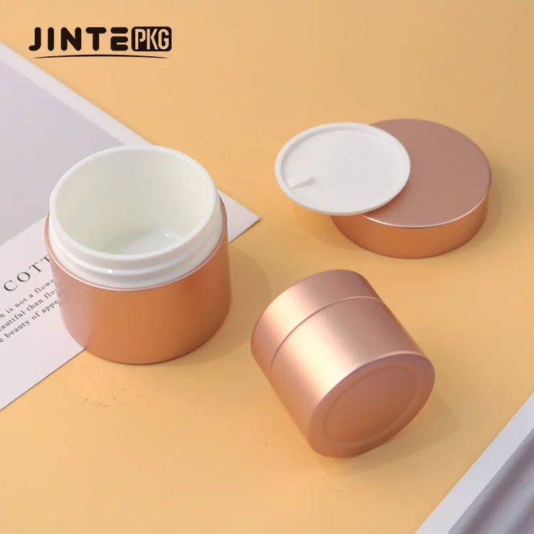 75ml Empty Rose Gold Luxury Aluminum Jars Skin Care Use Cosmetic Packaging Containers  Face Eye Cream Jars