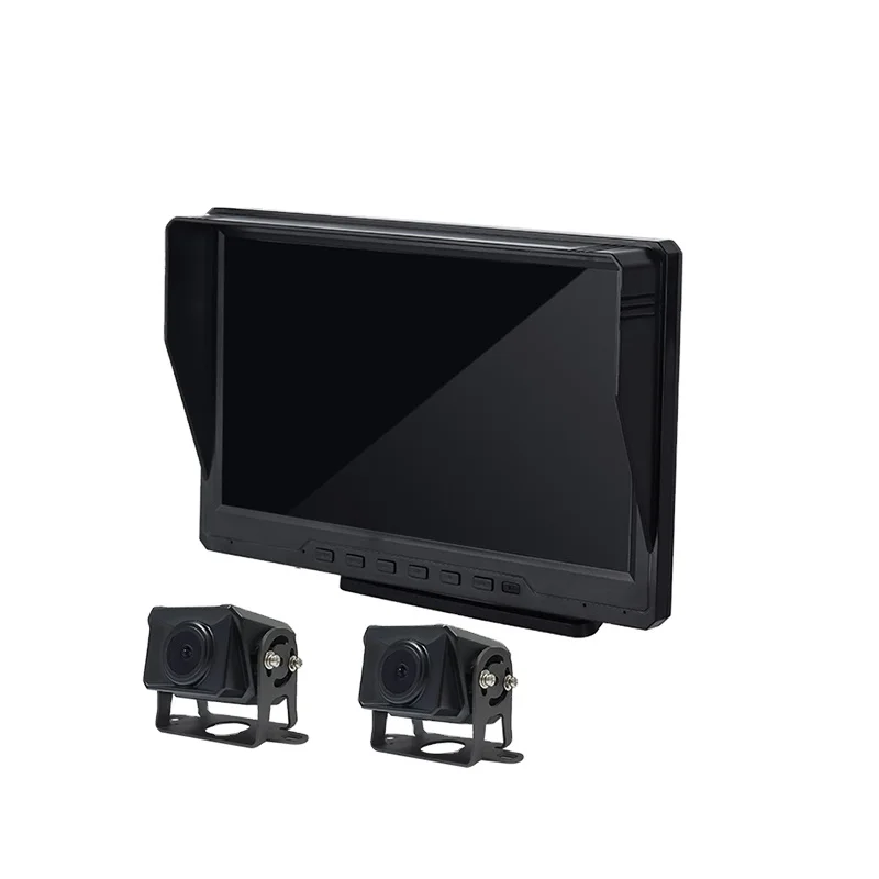 7 Inch Monitor 2CH Split Truck Rear View Monitor Waterproof IP68 AHD 1080P Reversing Backup DVR Recording Camera Kit