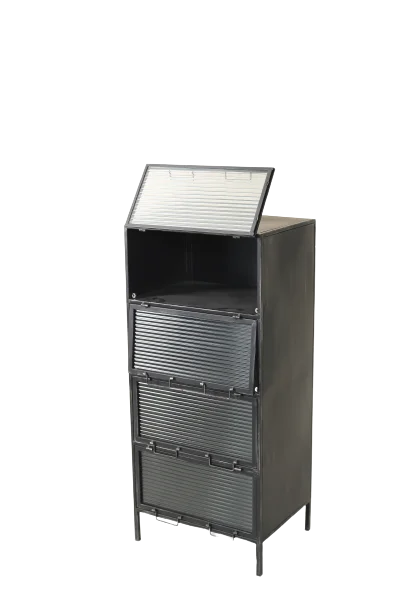 Golden Arts factory home furniture dinning room modern metal vertical stripe glass corner sideboard display cabinet