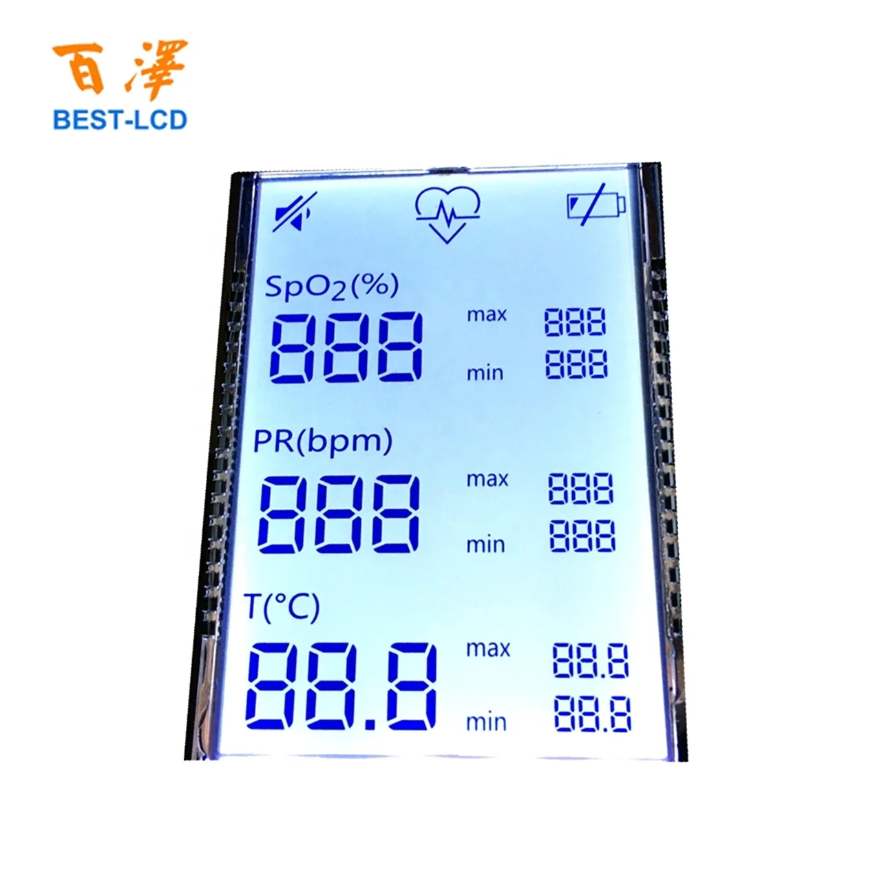 
Factory Manufacture Alphanumeric Monochrome Custom Size 7 Segment LCD display 