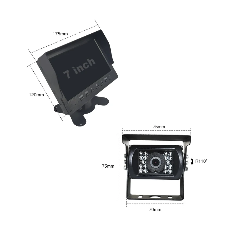 24V1080p 12v Lcd 7 Inch TFT Rearview Reverse Screen car monitor headrest